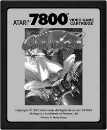 Cartridge artwork for Galaga on the Atari 7800.