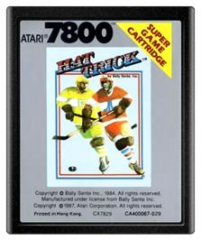 Cartridge artwork for Hat Trick on the Atari 7800.