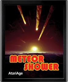 Cartridge artwork for Meteor Shower on the Atari 7800.