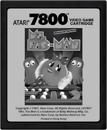 Cartridge artwork for Ms. Pac-Man on the Atari 7800.