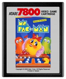 Cartridge artwork for Ms. Pac-Man on the Atari 7800.
