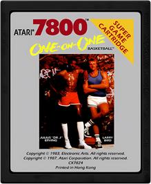 Cartridge artwork for One-On-One Basketball on the Atari 7800.