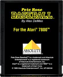 Cartridge artwork for Pete Rose Baseball on the Atari 7800.