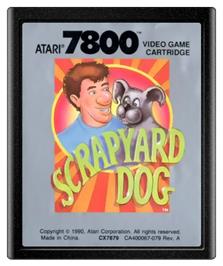 Cartridge artwork for Scrapyard Dog on the Atari 7800.