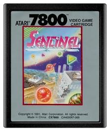 Cartridge artwork for Sentinel on the Atari 7800.