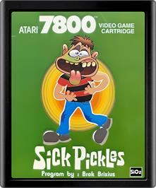 Cartridge artwork for Sick Pickles on the Atari 7800.