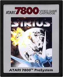 Cartridge artwork for Sirius on the Atari 7800.
