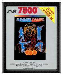 Cartridge artwork for Summer Games on the Atari 7800.