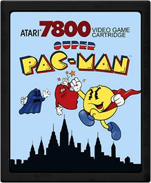 Cartridge artwork for Super Pac-Man on the Atari 7800.
