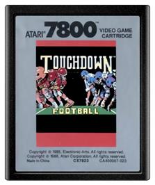 Cartridge artwork for Touchdown Football on the Atari 7800.