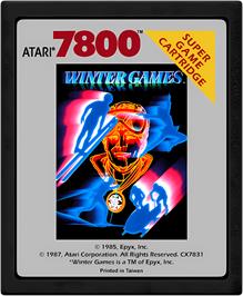 Cartridge artwork for Winter Games on the Atari 7800.