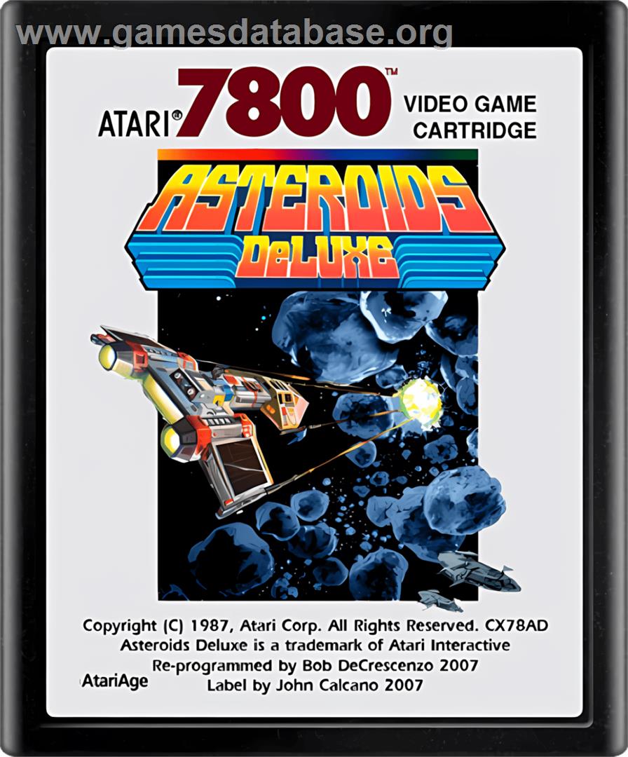 Asteroids Deluxe - Atari 7800 - Artwork - Cartridge