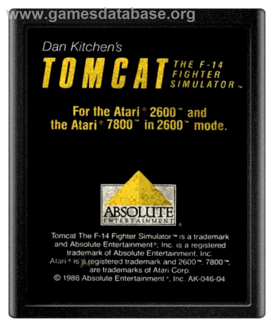 Dan Kitchen's Tomcat: The F-14 Fighter Simulator - Atari 7800 - Artwork - Cartridge