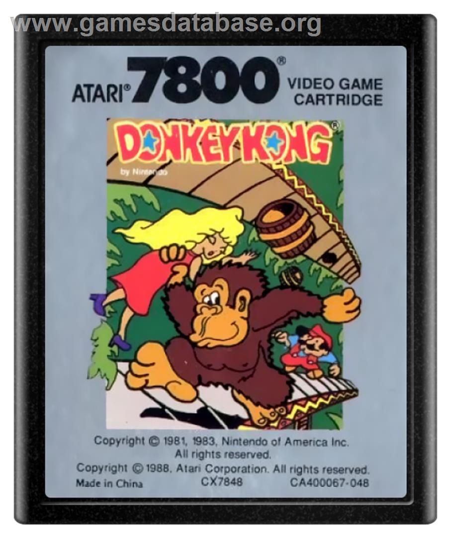 Donkey Kong - Atari 7800 - Artwork - Cartridge