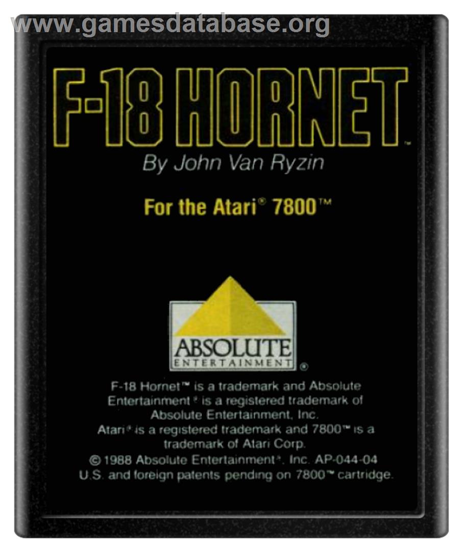 F-18 Hornet - Atari 7800 - Artwork - Cartridge