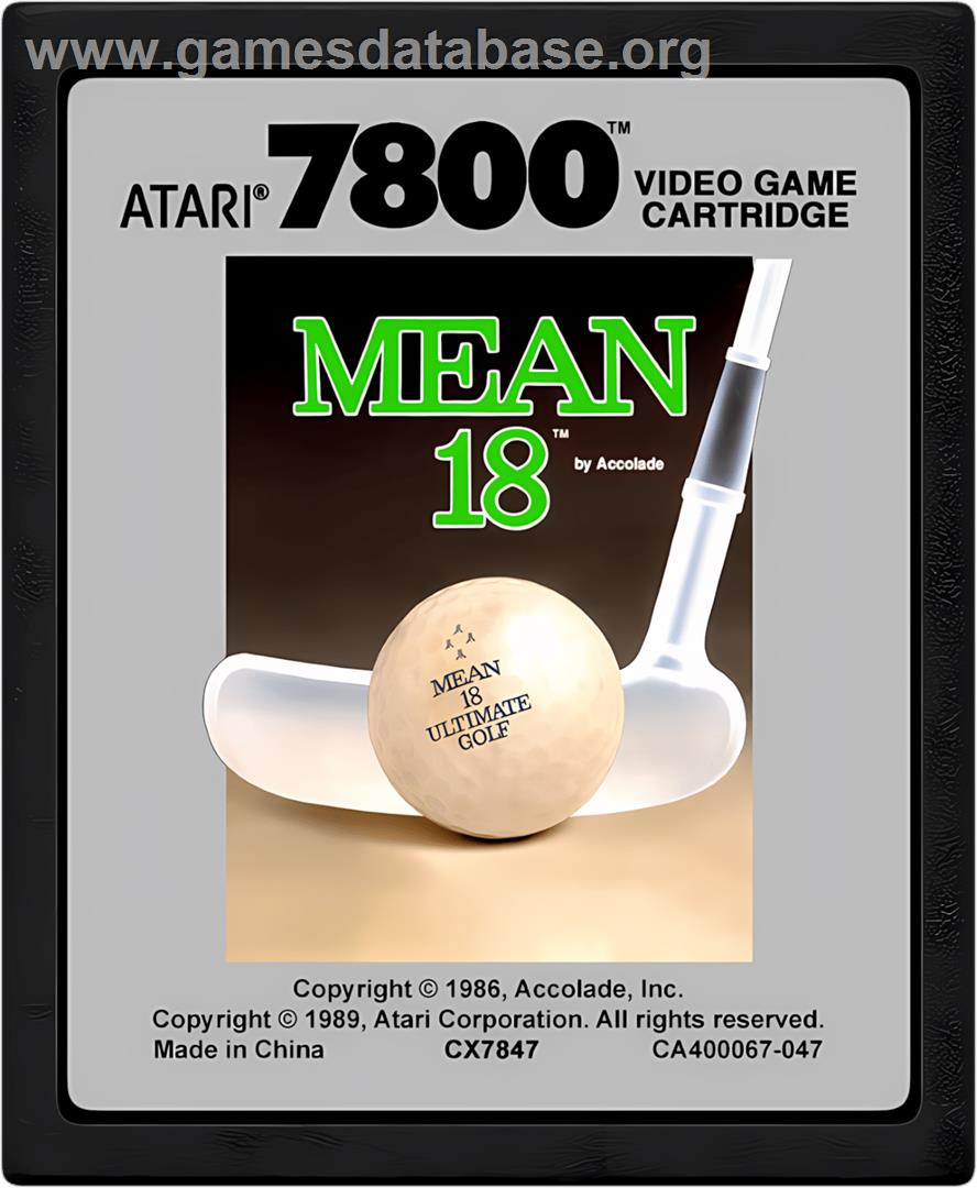 Mean 18 - Atari 7800 - Artwork - Cartridge
