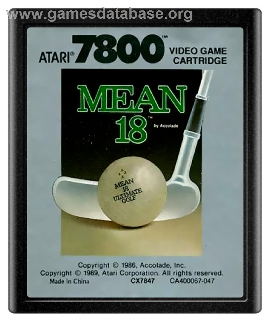 Mean 18 Golf - Atari 7800 - Artwork - Cartridge