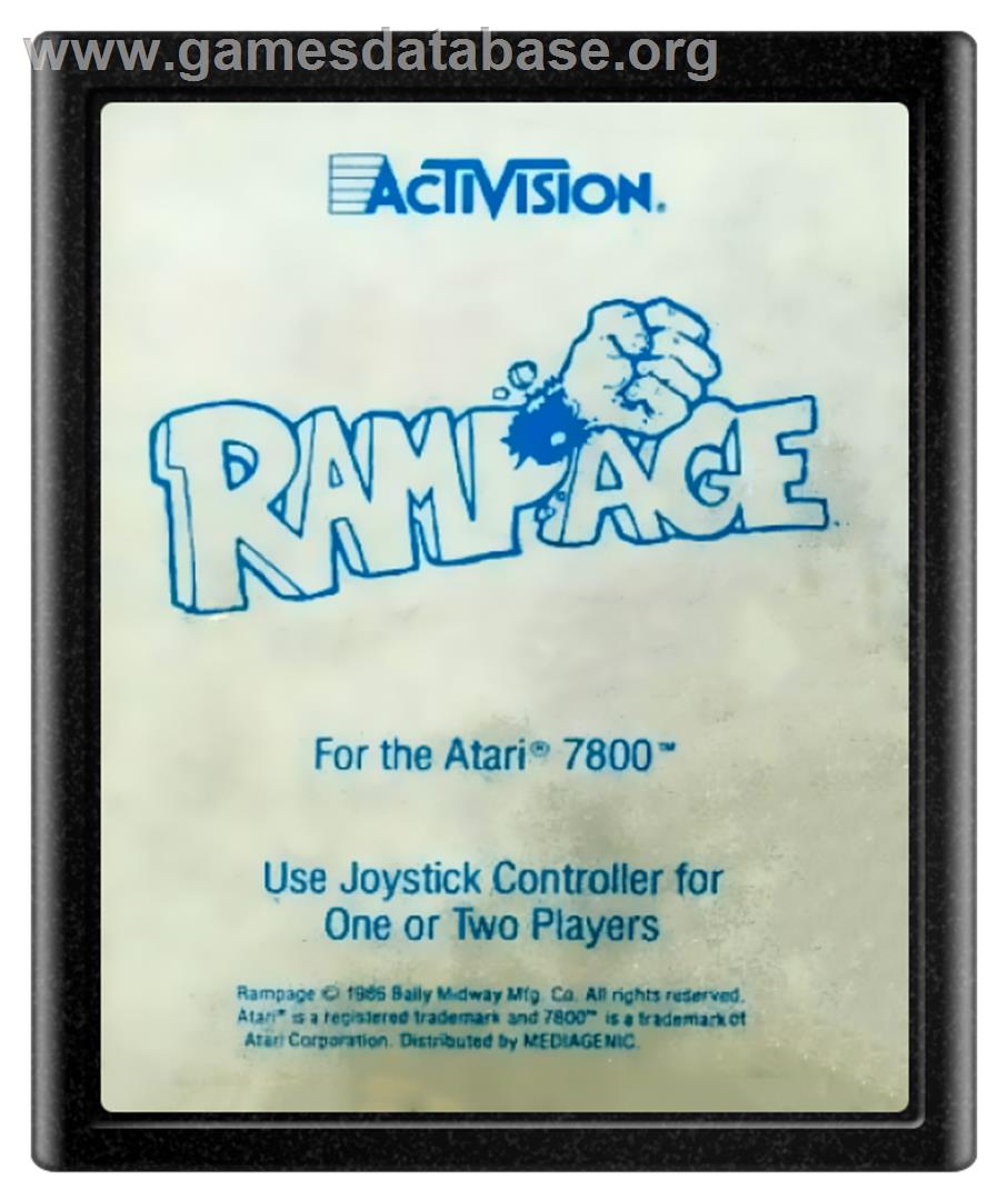 Rampage - Atari 7800 - Artwork - Cartridge
