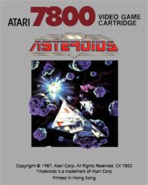 Top of cartridge artwork for Asteroids on the Atari 7800.