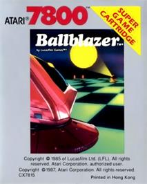 Top of cartridge artwork for Ballblazer on the Atari 7800.