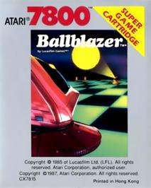 Top of cartridge artwork for Ballblazer on the Atari 7800.
