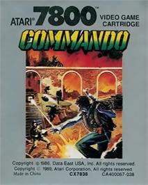 Top of cartridge artwork for Commando on the Atari 7800.