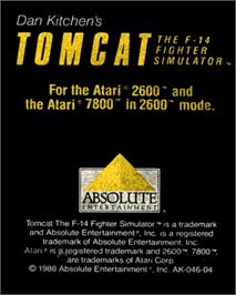 Top of cartridge artwork for Dan Kitchen's Tomcat: The F-14 Fighter Simulator on the Atari 7800.