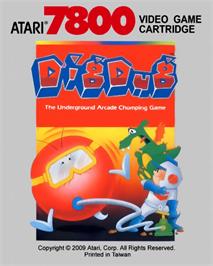 Top of cartridge artwork for Dig Dug on the Atari 7800.