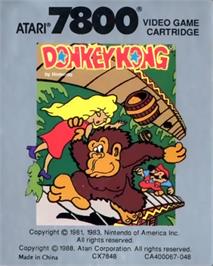 Top of cartridge artwork for Donkey Kong on the Atari 7800.