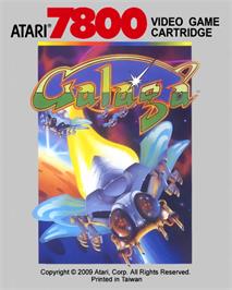 Top of cartridge artwork for Galaga on the Atari 7800.
