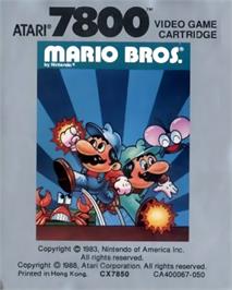 Top of cartridge artwork for Mario Bros. on the Atari 7800.