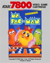 Top of cartridge artwork for Ms. Pac-Man on the Atari 7800.
