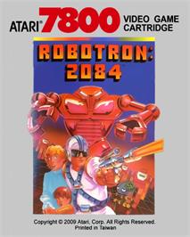 Top of cartridge artwork for Robotron on the Atari 7800.