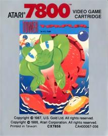 Top of cartridge artwork for Tower Toppler on the Atari 7800.