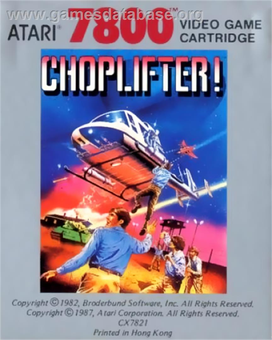 Choplifter! - Atari 7800 - Artwork - Cartridge Top