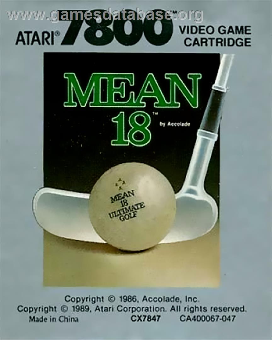 Mean 18 Golf - Atari 7800 - Artwork - Cartridge Top