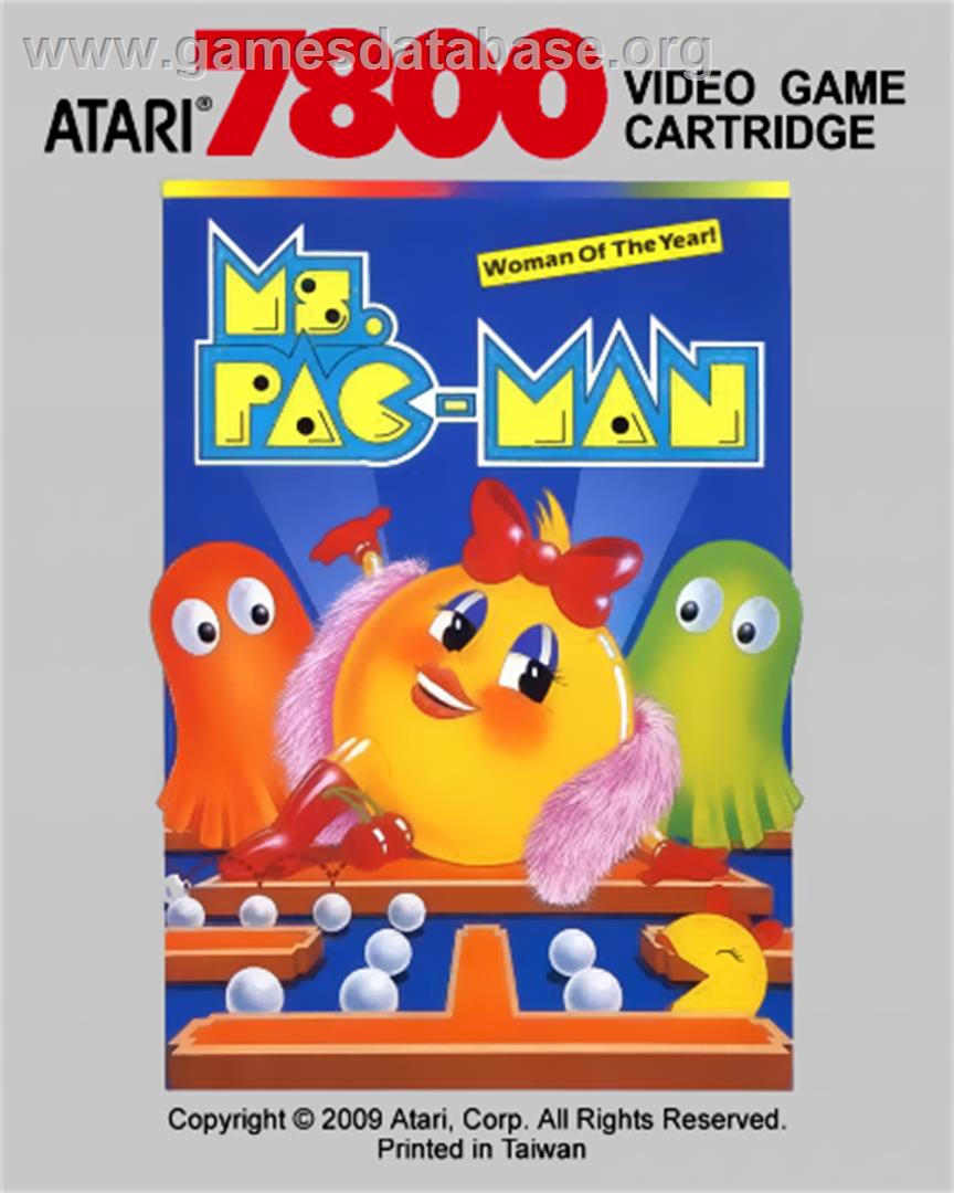 Ms. Pac-Man - Atari 7800 - Artwork - Cartridge Top