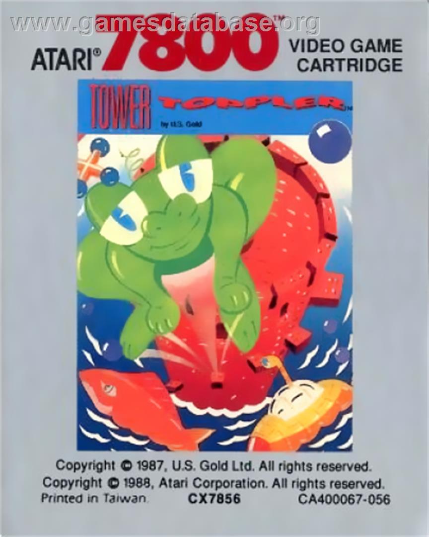 Tower Toppler - Atari 7800 - Artwork - Cartridge Top