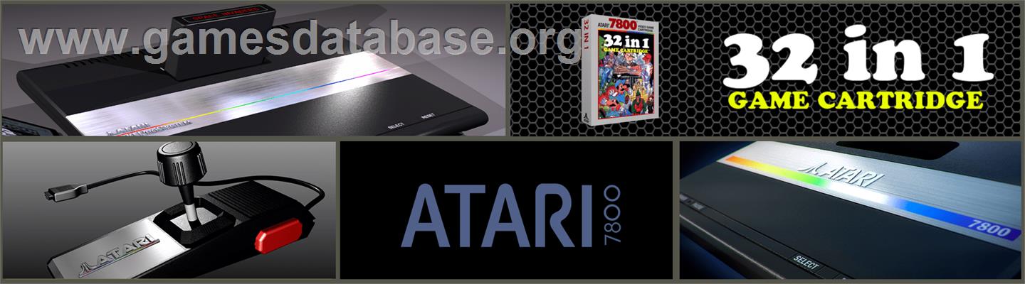 32 In 1 Game Cartridge - Atari 7800 - Artwork - Marquee