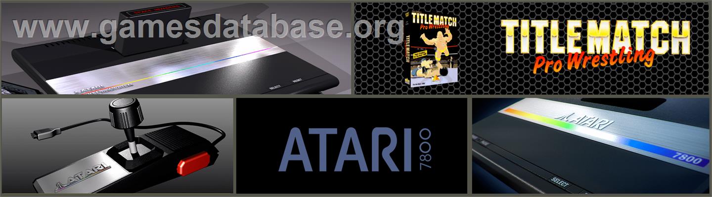 Title Match Pro Wrestling - Atari 7800 - Artwork - Marquee
