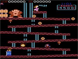In game image of Donkey Kong XM on the Atari 7800.
