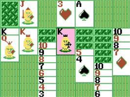 In game image of Easter Klondike Solitaire on the Atari 7800.
