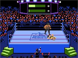 In game image of Title Match Pro Wrestling on the Atari 7800.