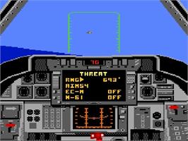In game image of Tomcat - The F-14 Fighter Simulator on the Atari 7800.