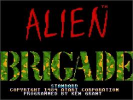 Title screen of Alien Brigade on the Atari 7800.