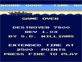Title screen of Destroyer 7800 on the Atari 7800.