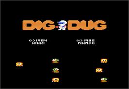Title screen of Dig Dug on the Atari 7800.