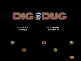 Title screen of Dig Dug on the Atari 7800.