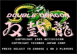 Title screen of Double Dragon on the Atari 7800.
