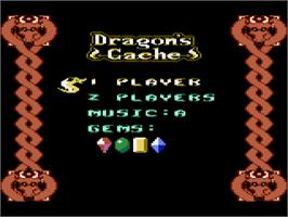 Title screen of Dragon's Cache on the Atari 7800.